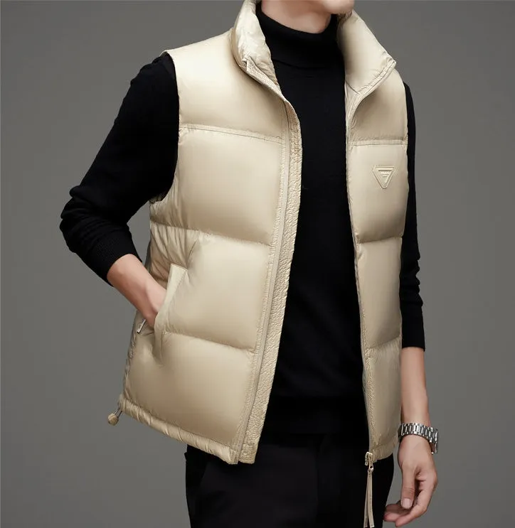 Thickened Quilted Puffer Vest for Men's Casual Wear