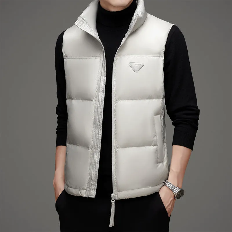Thickened Quilted Puffer Vest for Men's Casual Wear