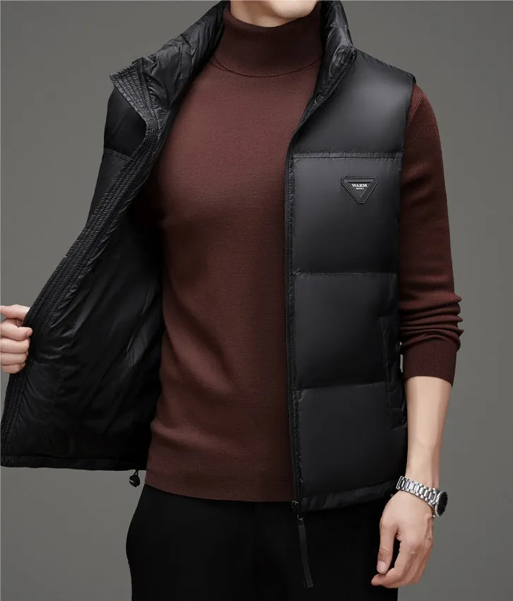 Thickened Quilted Puffer Vest for Men's Casual Wear