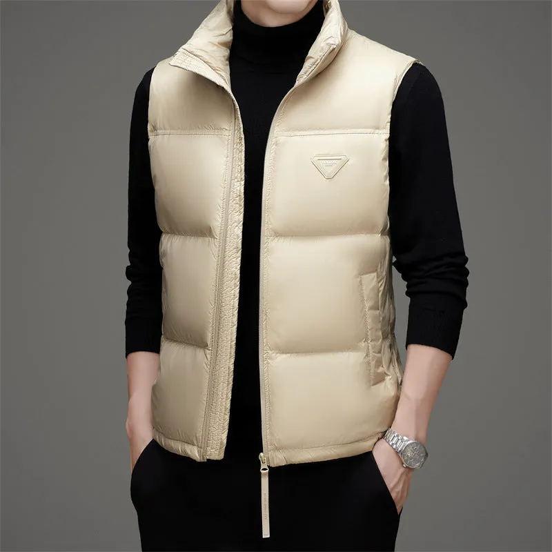 Thickened Quilted Puffer Vest for Men's Casual Wear