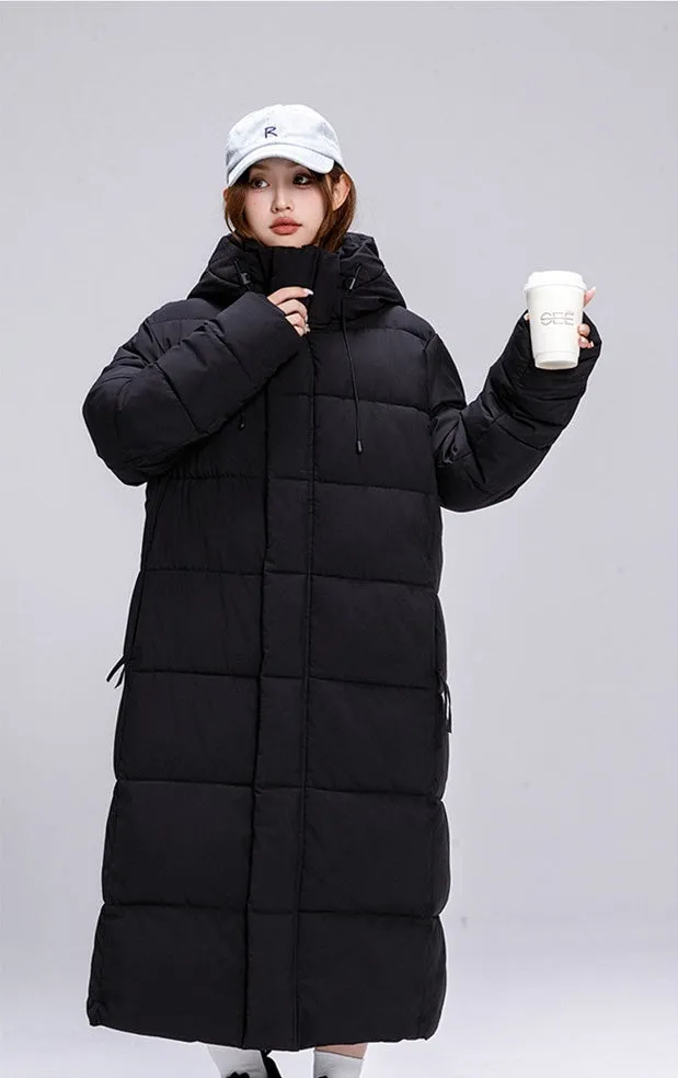 Thickened Solid Padded Full-zip Puffer Coat for Women