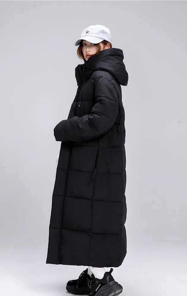 Thickened Solid Padded Full-zip Puffer Coat for Women