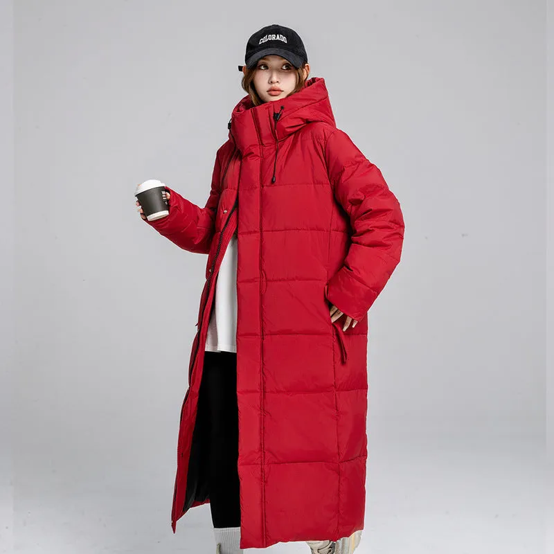 Thickened Solid Padded Full-zip Puffer Coat for Women
