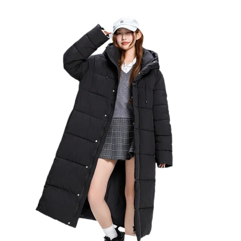 Thickened Solid Padded Full-zip Puffer Coat for Women