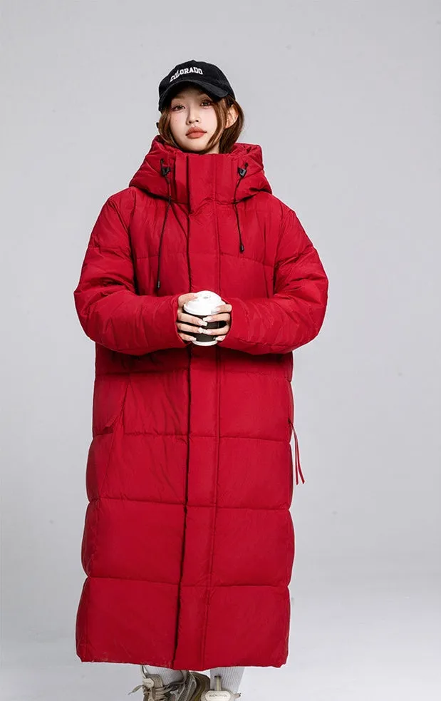 Thickened Solid Padded Full-zip Puffer Coat for Women