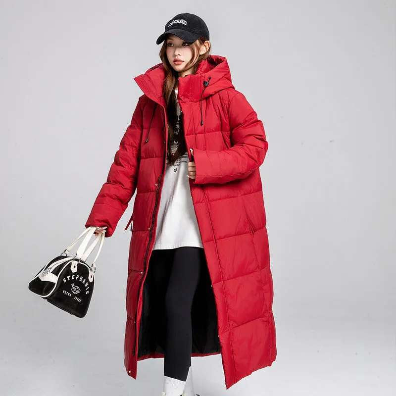 Thickened Solid Padded Full-zip Puffer Coat for Women