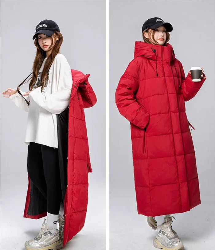 Thickened Solid Padded Full-zip Puffer Coat for Women