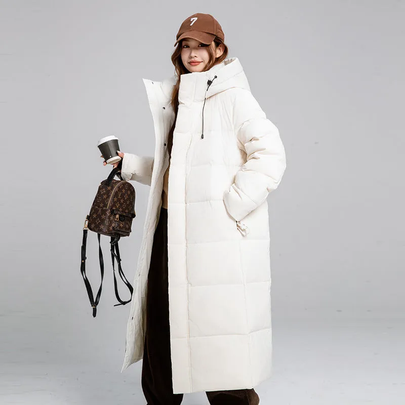 Thickened Solid Padded Full-zip Puffer Coat for Women