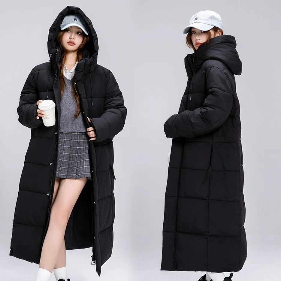 Thickened Solid Padded Full-zip Puffer Coat for Women
