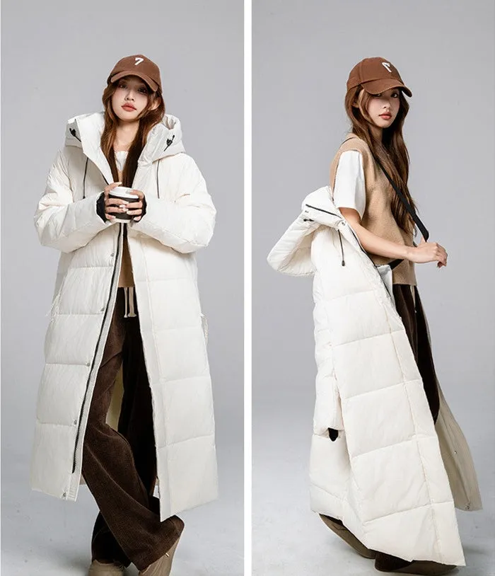 Thickened Solid Padded Full-zip Puffer Coat for Women