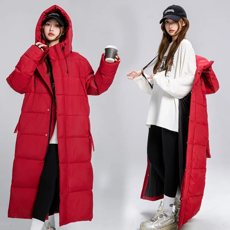 Thickened Solid Padded Full-zip Puffer Coat for Women