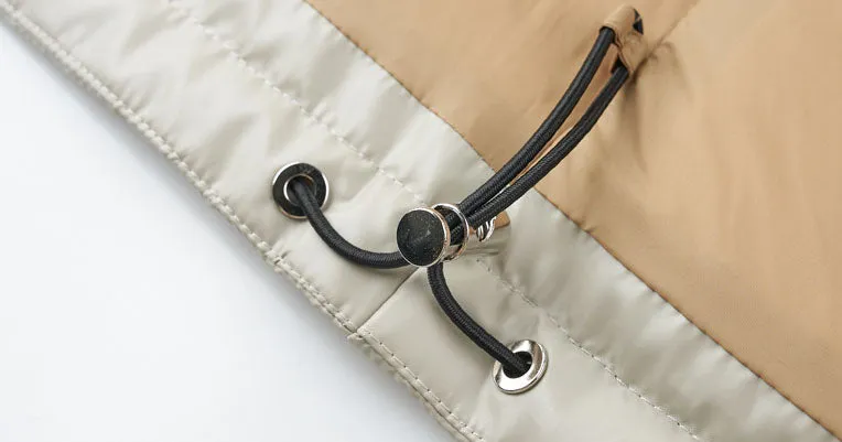 Thickened Zip-up Padded Down Jacket with Detachable Hood