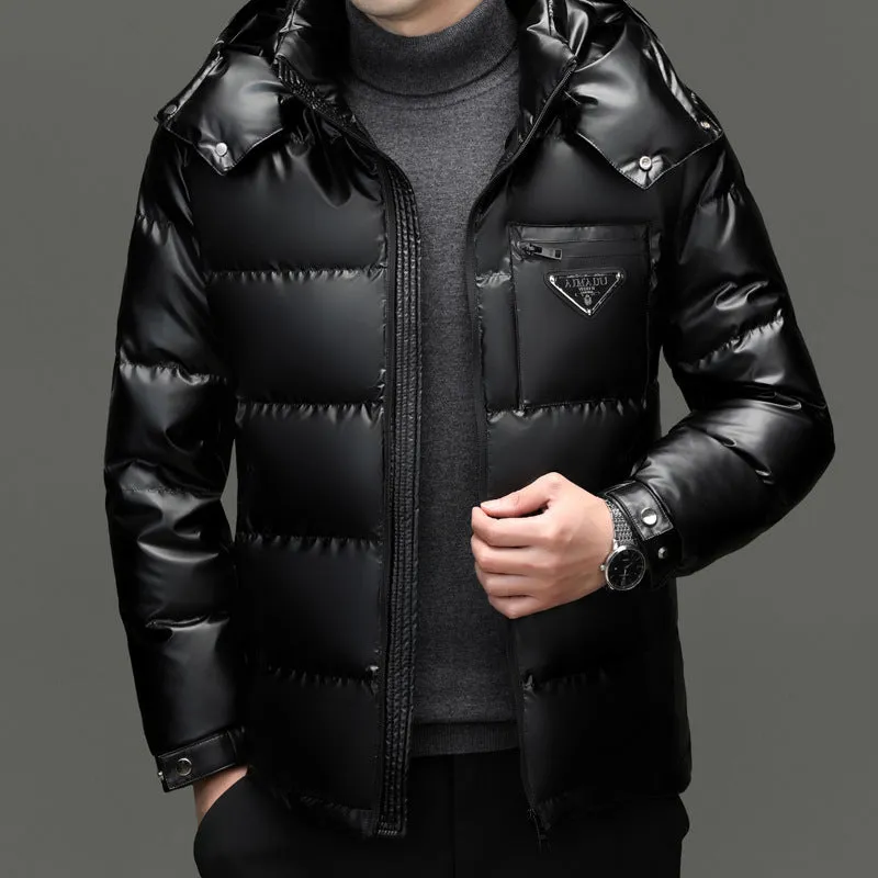 Thickened Zip-up Padded Down Jacket with Detachable Hood
