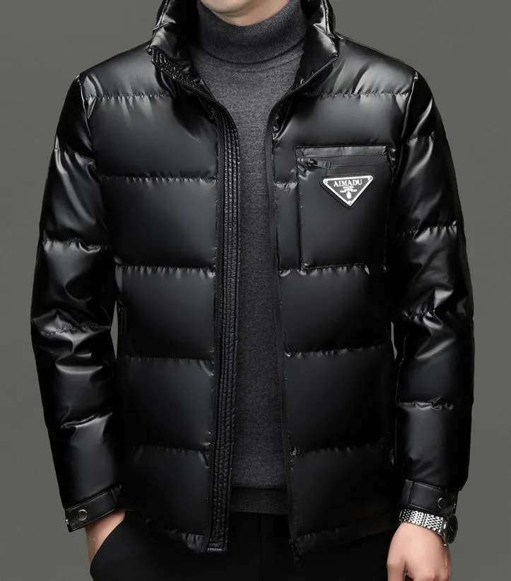 Thickened Zip-up Padded Down Jacket with Detachable Hood