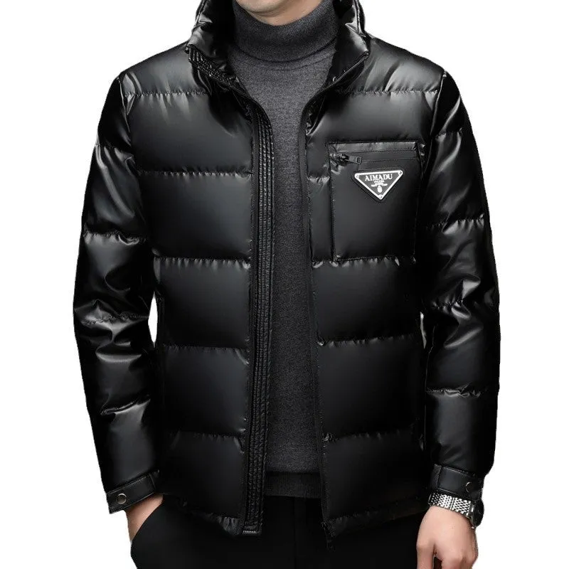 Thickened Zip-up Padded Down Jacket with Detachable Hood