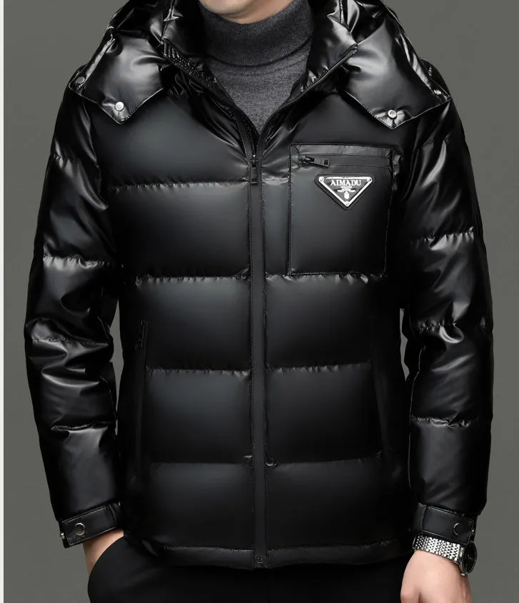 Thickened Zip-up Padded Down Jacket with Detachable Hood