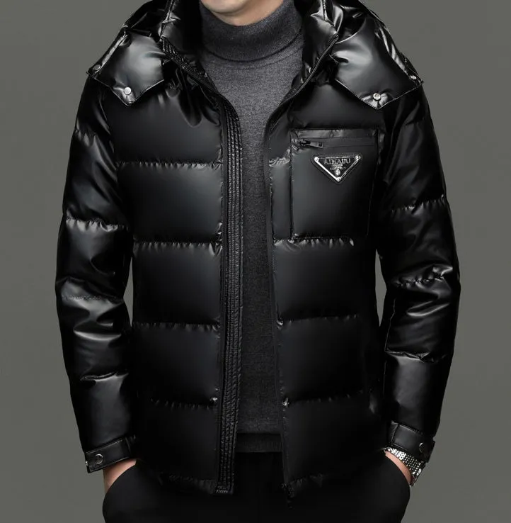 Thickened Zip-up Padded Down Jacket with Detachable Hood