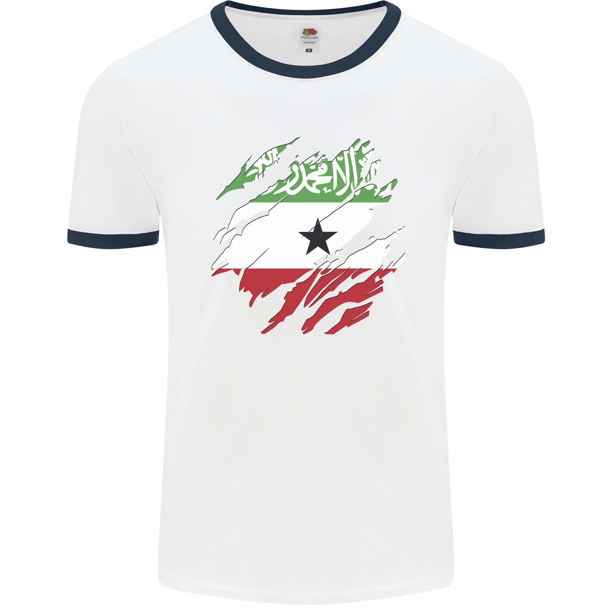 Torn Flag Somaliland Mens Ringer T-Shirt