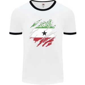 Torn Flag Somaliland Mens Ringer T-Shirt