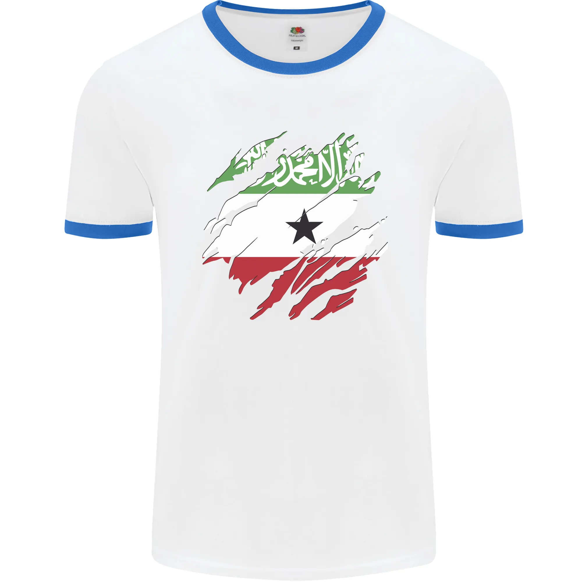 Torn Flag Somaliland Mens Ringer T-Shirt