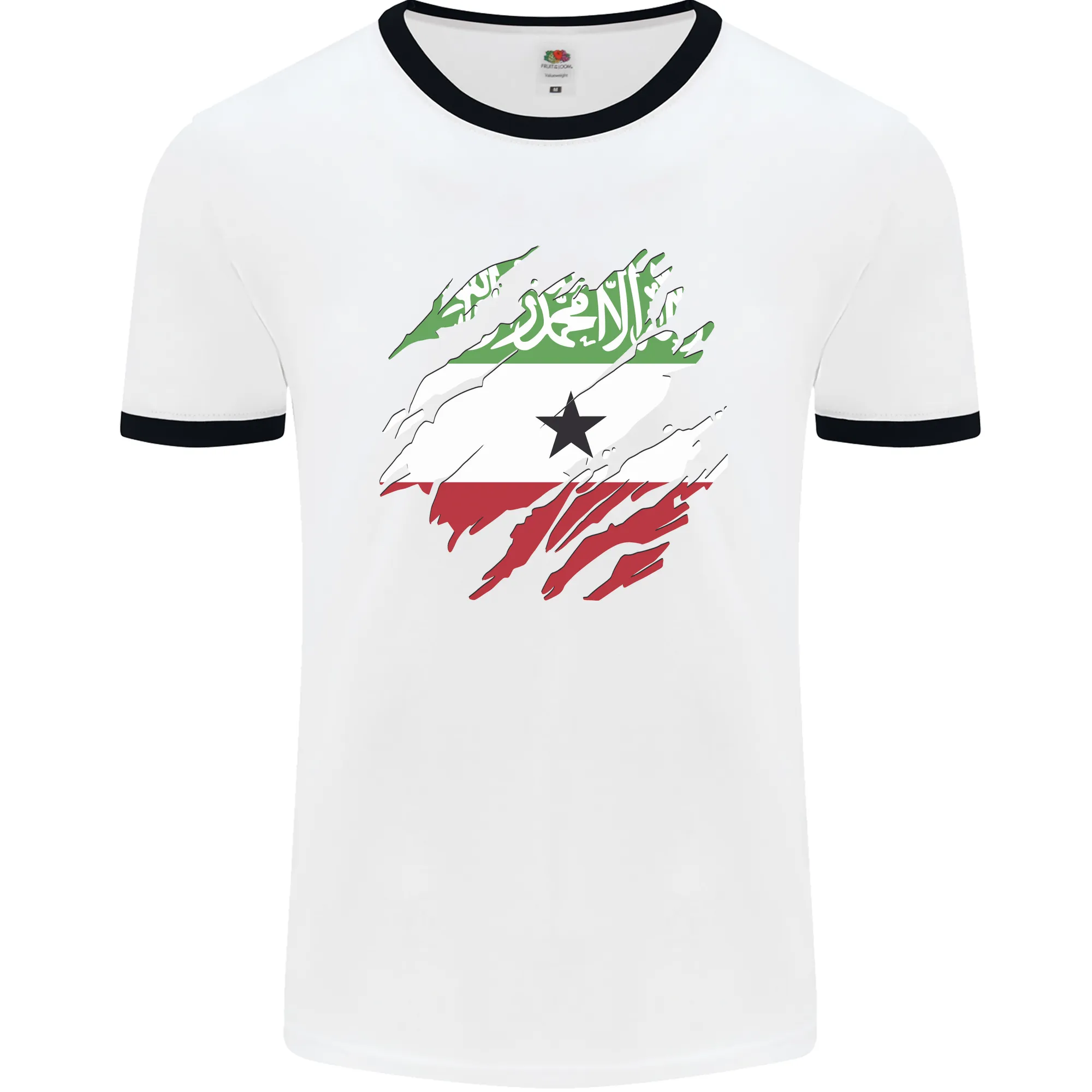 Torn Flag Somaliland Mens Ringer T-Shirt