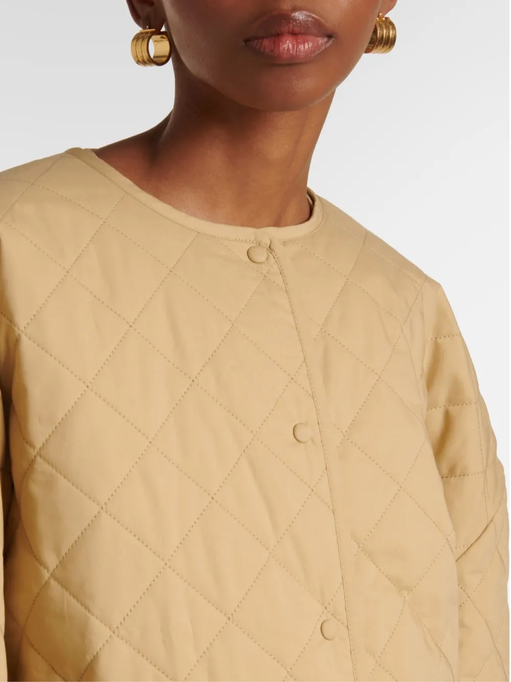 Toteme Drop-Shoulder Quilted Jacket Desert