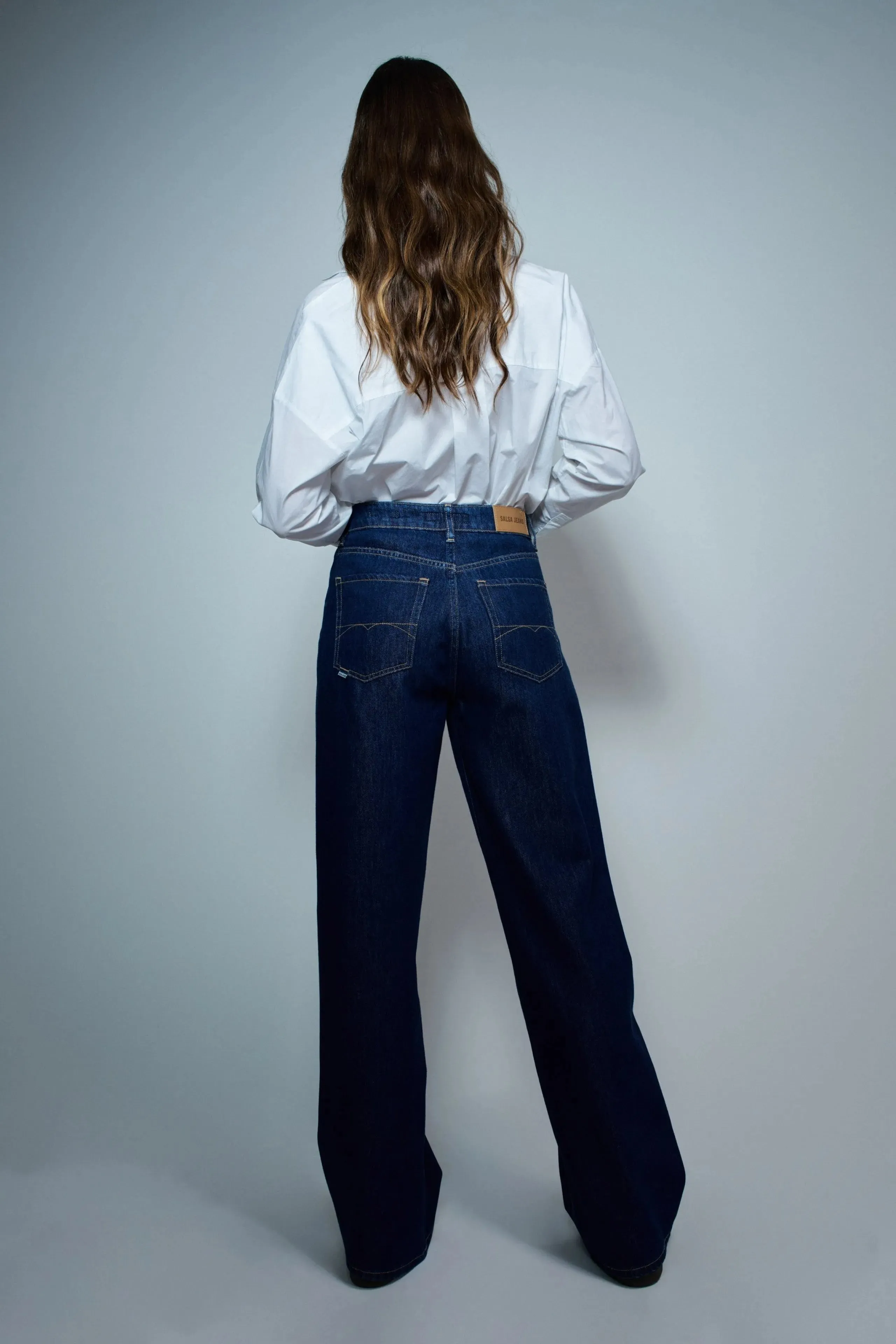 Vaqueros SALSA Wide Leg Azul Oscuros