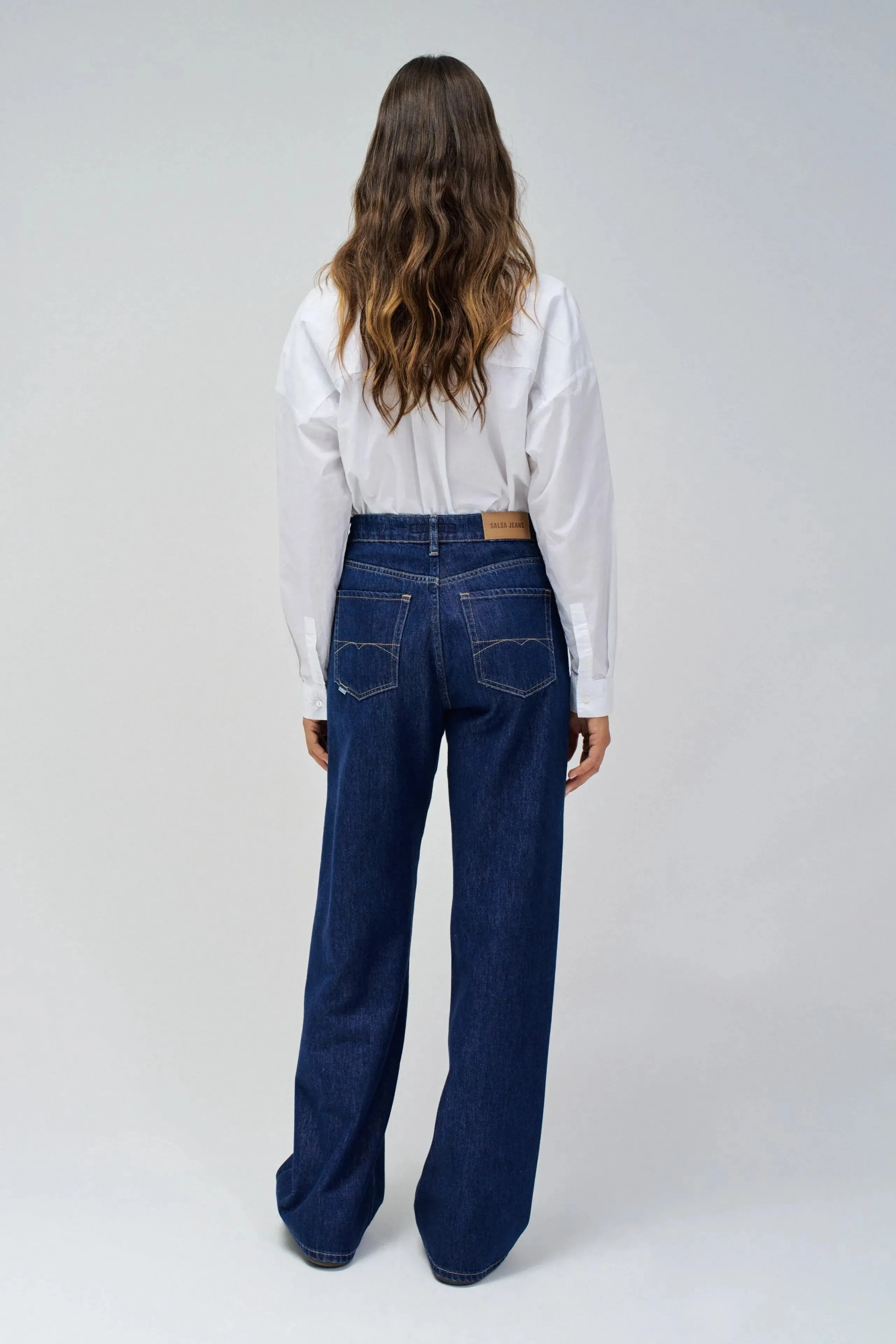 Vaqueros SALSA Wide Leg Azul Oscuros