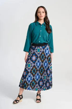 VEDA PLEATED SKIRT - NIGHT