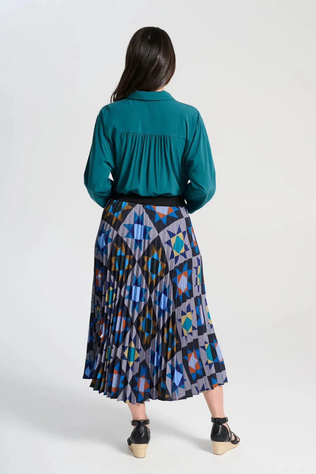 VEDA PLEATED SKIRT - NIGHT