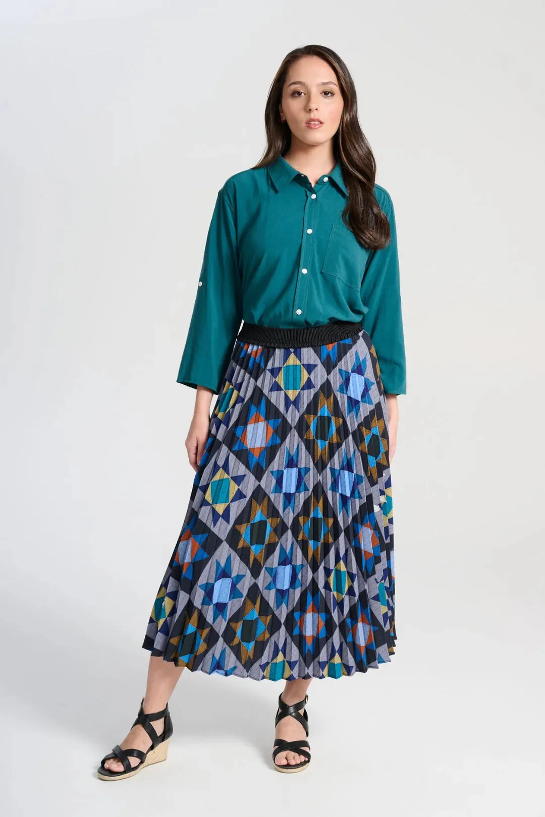 VEDA PLEATED SKIRT - NIGHT