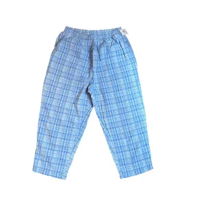 VERSAILLES BLUE PLAID PULL ON PANTS - SMALL - 130