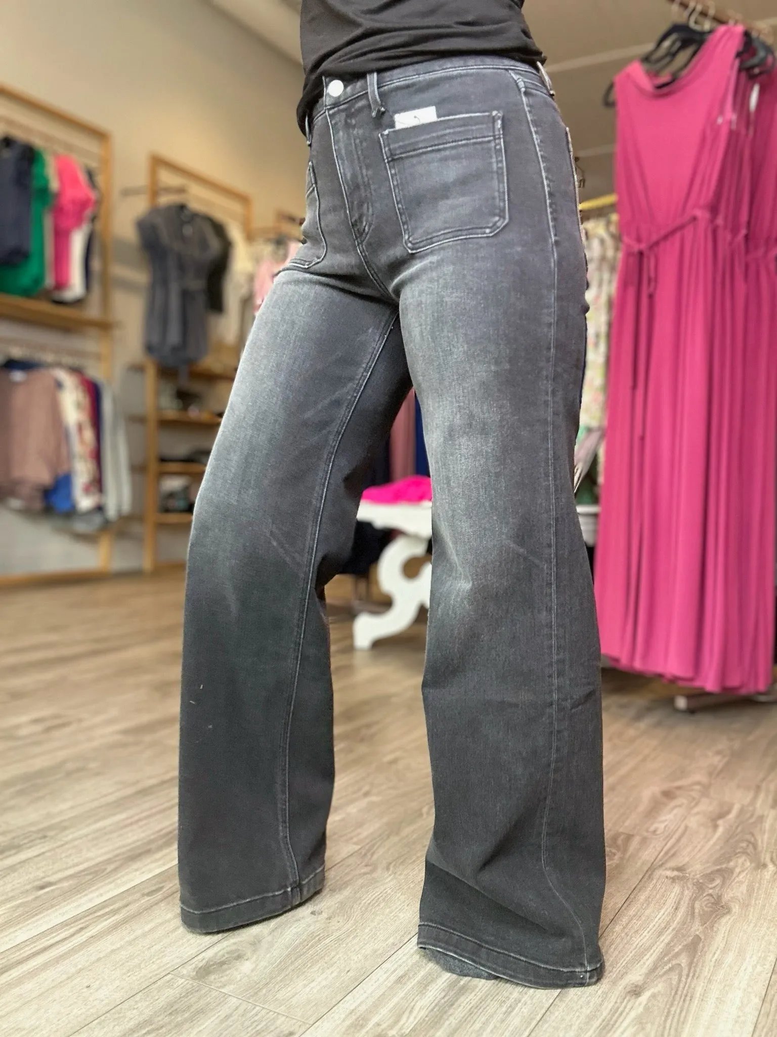 Vervet High Rise Black Trouser Jeans