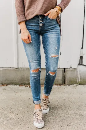 Vervet Mid-Rise Skinny Jeans- Karina Wash