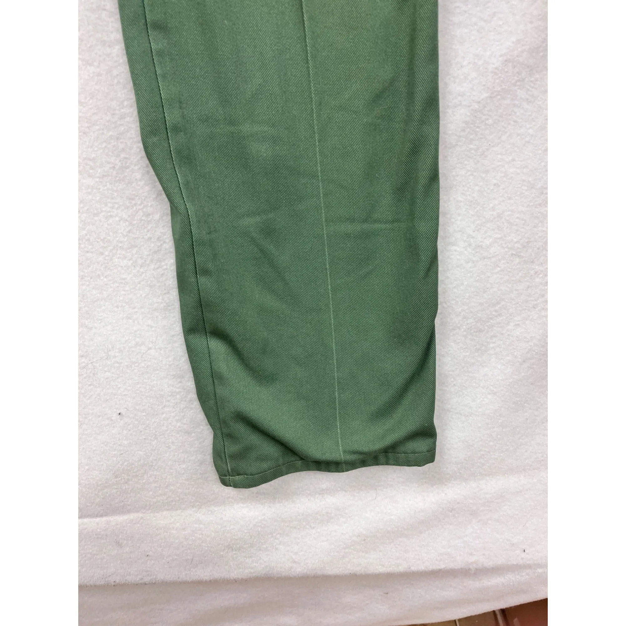 Vintage 1990s Lion Apparel Mens 44L Green Double-Lined Pants With Plaid Interior #8052