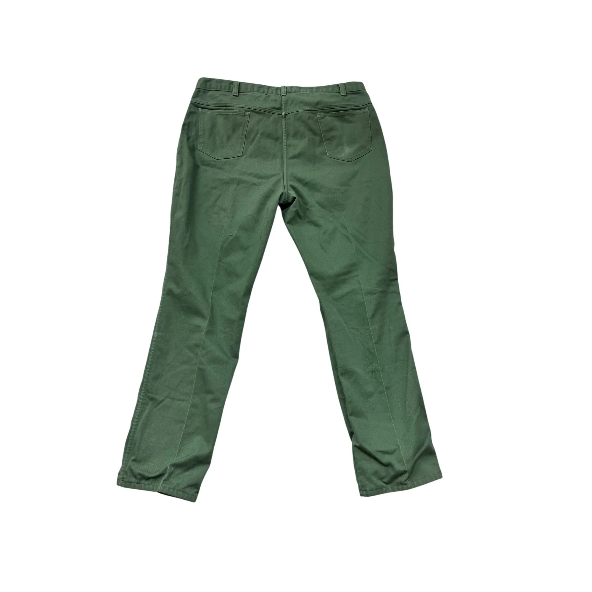 Vintage 1990s Lion Apparel Mens 44L Green Double-Lined Pants With Plaid Interior #8052