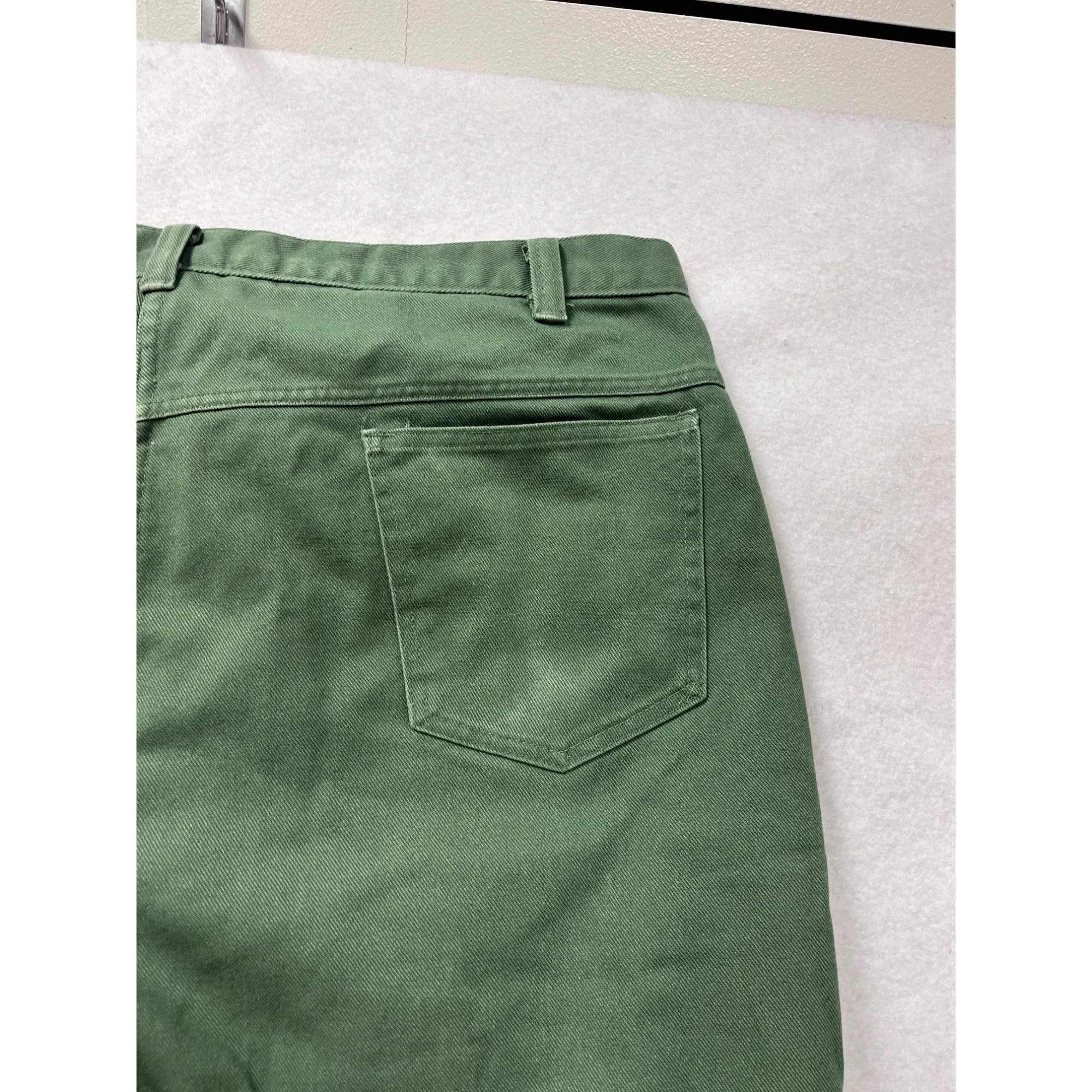 Vintage 1990s Lion Apparel Mens 44L Green Double-Lined Pants With Plaid Interior #8052