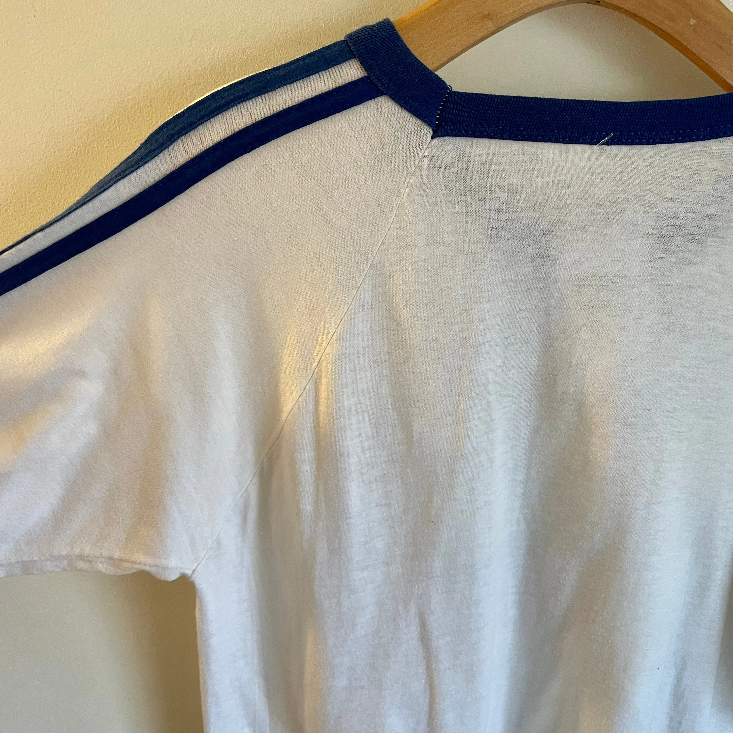 Vintage 80s 1981 Outer Visions v-neck Ringer Tee