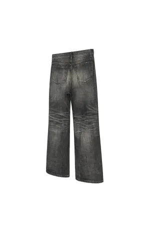 Vintage Washed Wide-Leg Jeans