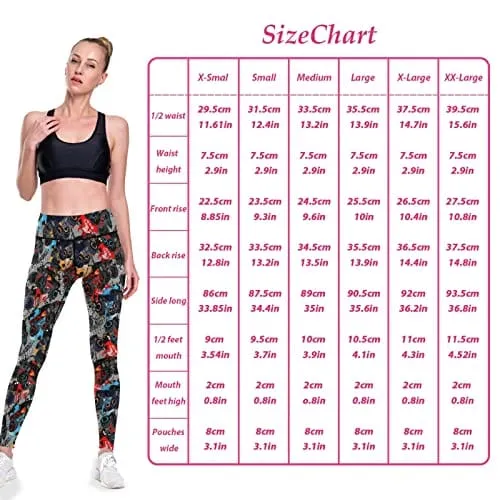 visesunny High Waist Yoga Pants with Pockets Monster Truck Car Pattern Buttery Soft Tummy Control Running Workout Pants 4 Way Stretch Pocket Leggings