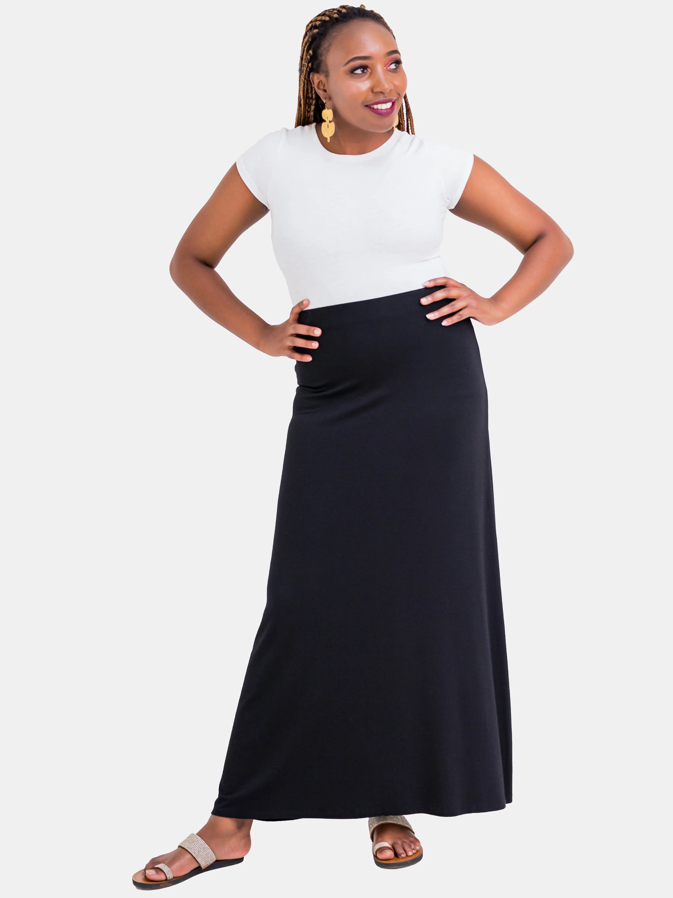 Vivo Davina A-line Maxi Skirt - Black