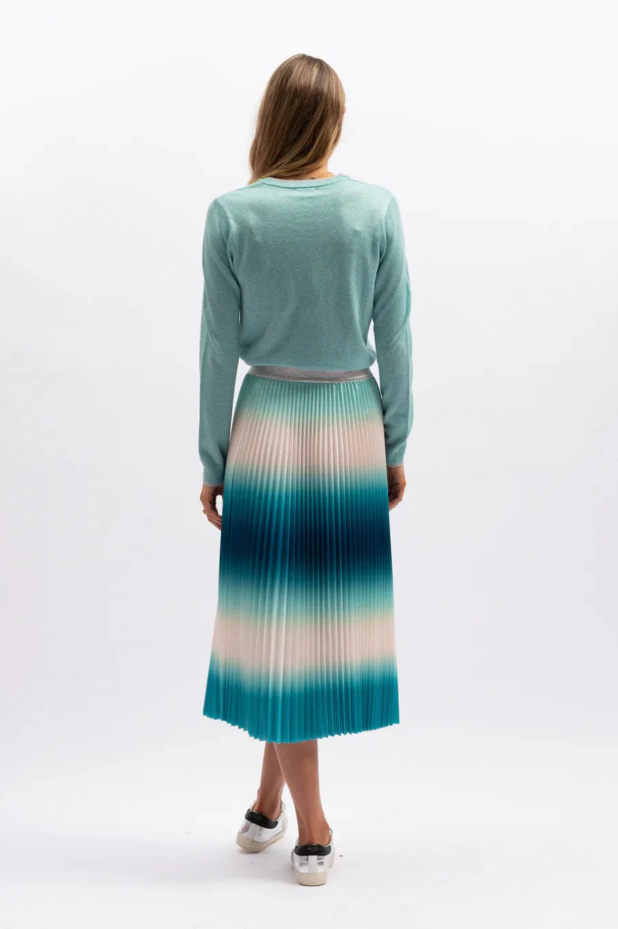 WE ARE THE OTHERS The Sunray Pleat Skirt - Blue Ombre