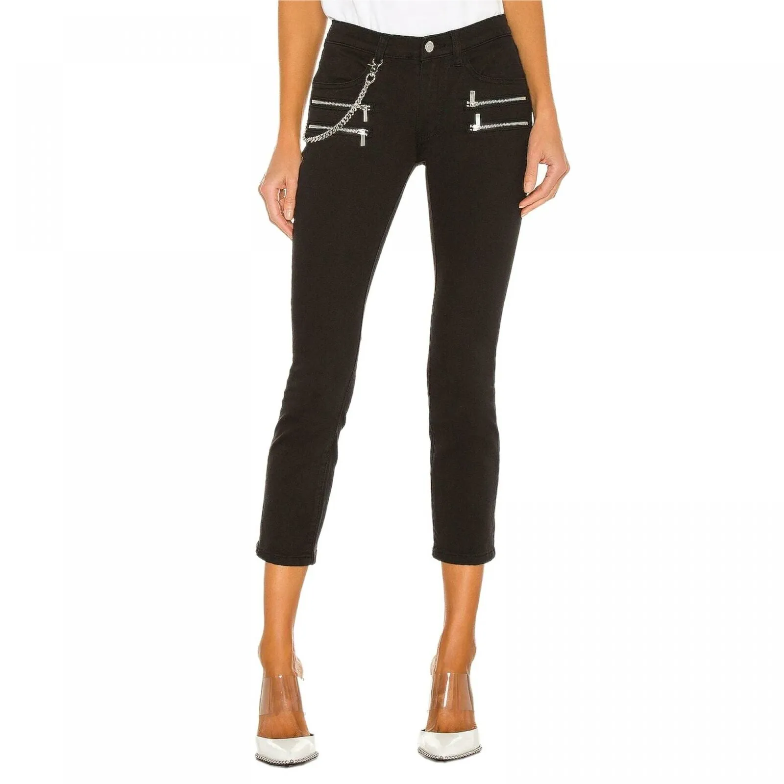 WeWoreWhat Women's Low Rise Rocker Cropped Skinny Jeans