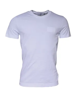 White Cotton Crew Neck Short Sleeves T-shirt