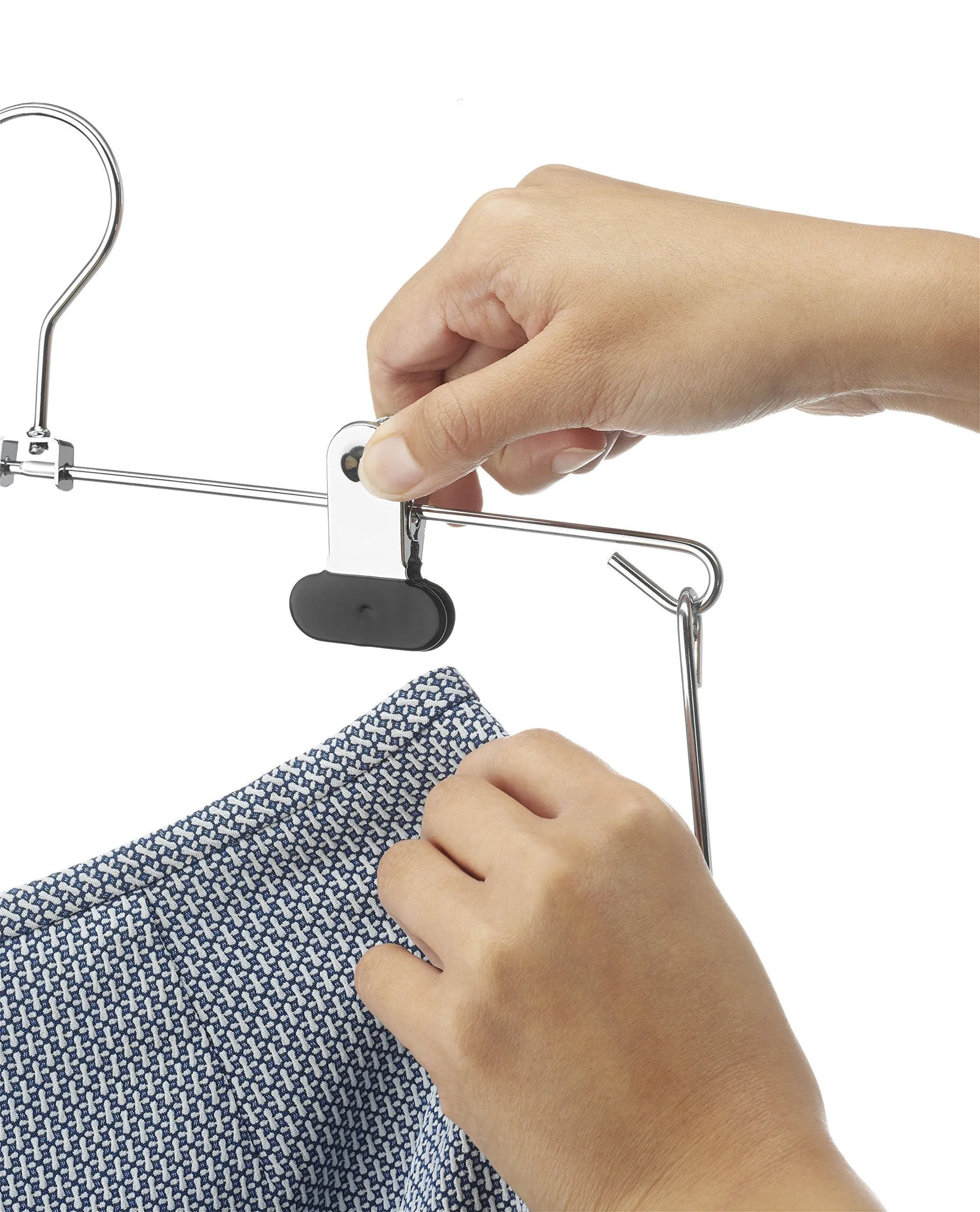 Whitmor 4-Tier Folding Skirt Hanger Chrome / Black