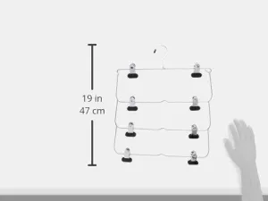 Whitmor 4-Tier Folding Skirt Hanger Chrome / Black