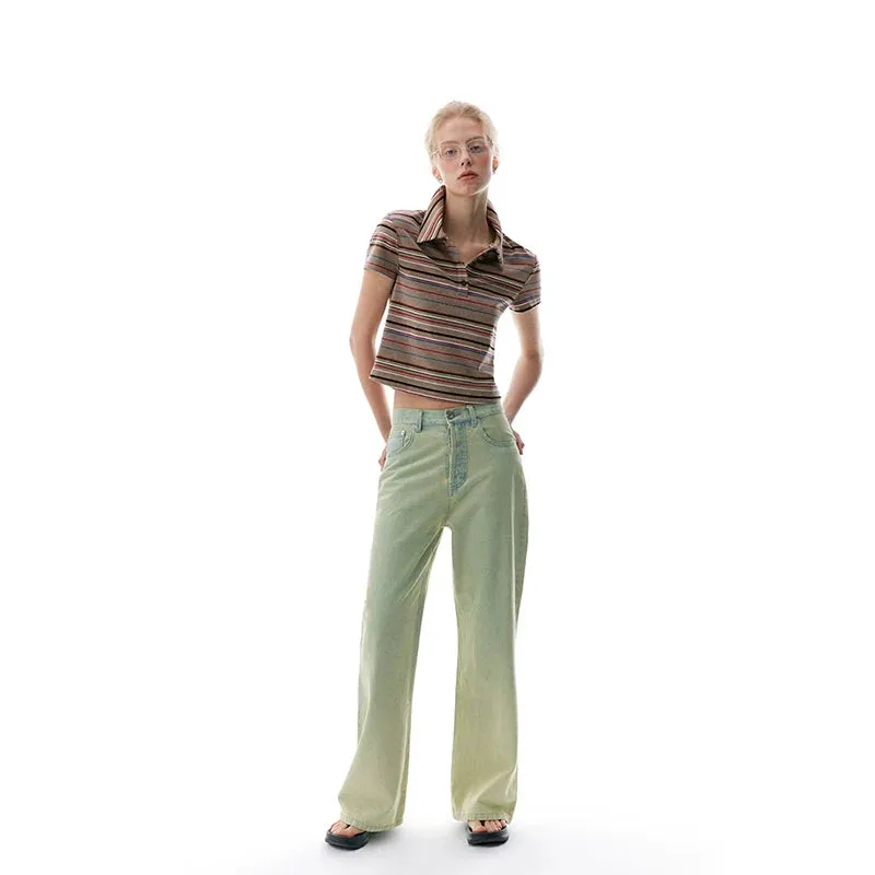 Wide-Leg Denim Pants
