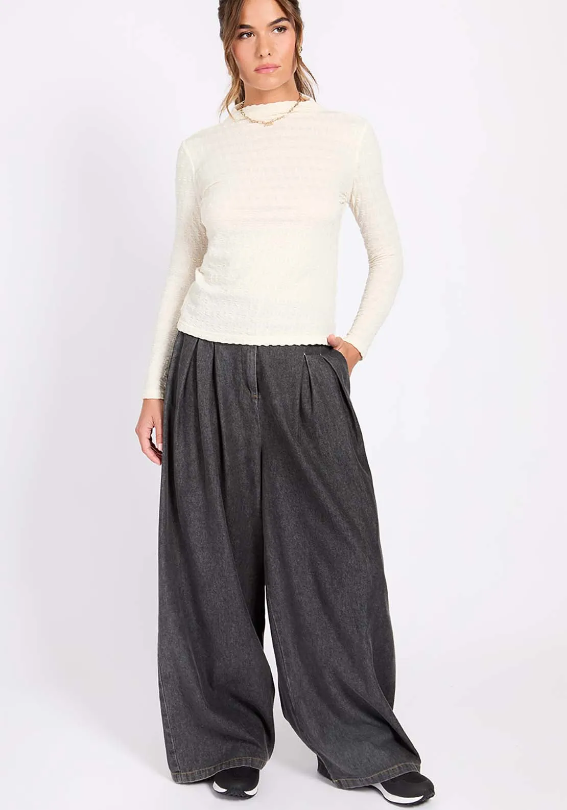 Wide Leg Jeans - Black