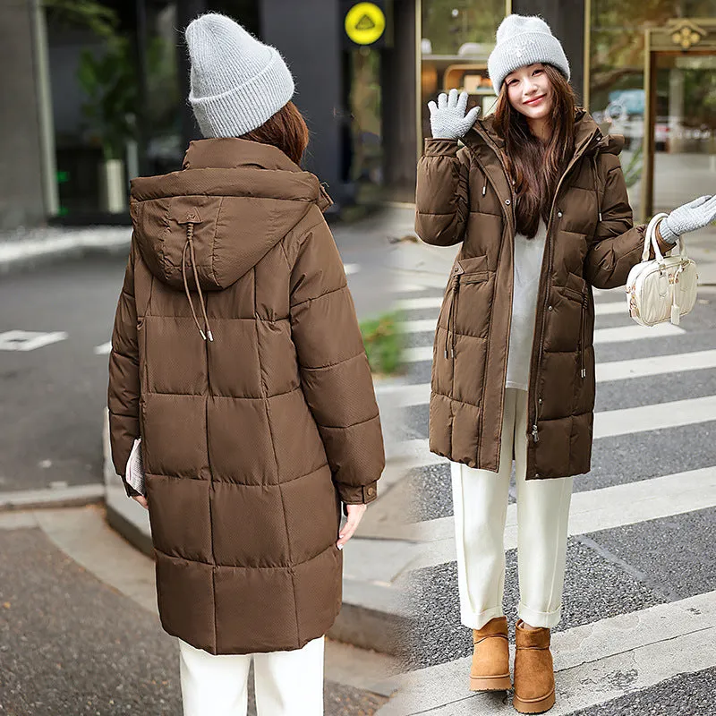 Windproof Full-Zip Water-Resistant Puffer Jacket for Women