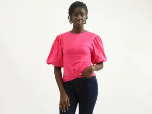 Women Solid Round Neck Top